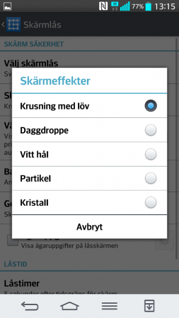 Ändra effekt när du låser upp telefonen 