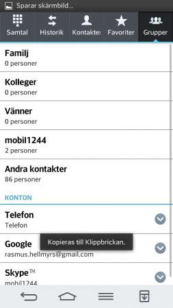 Vyn grupper i samtalsappen