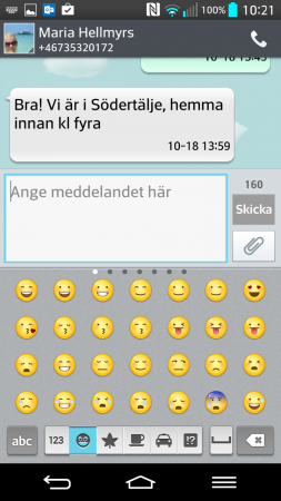 Tangentbordet har stöd för smylisar